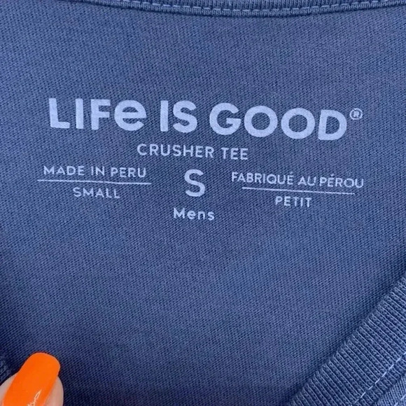 Life Is Good Men’s‎ Blue Snowman Golfing Long Sleeve Crusher Tee Size Small - Picture 3 of 5